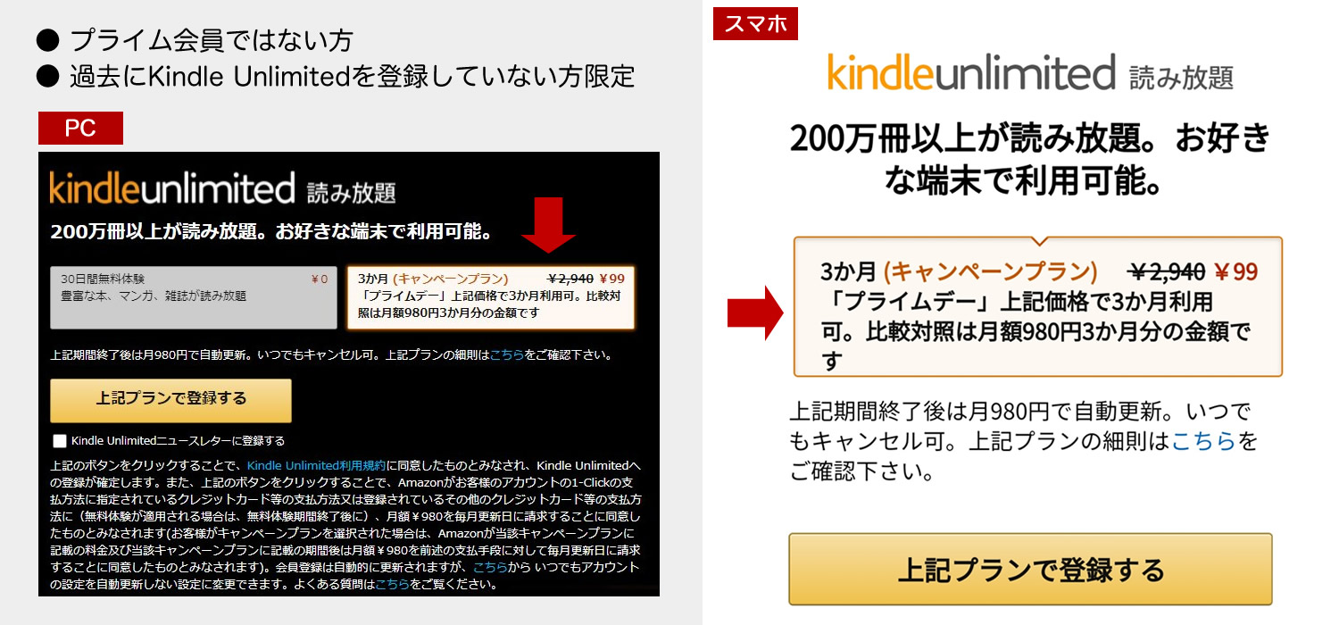 Kindle Unlimitedでキャンペーン画像